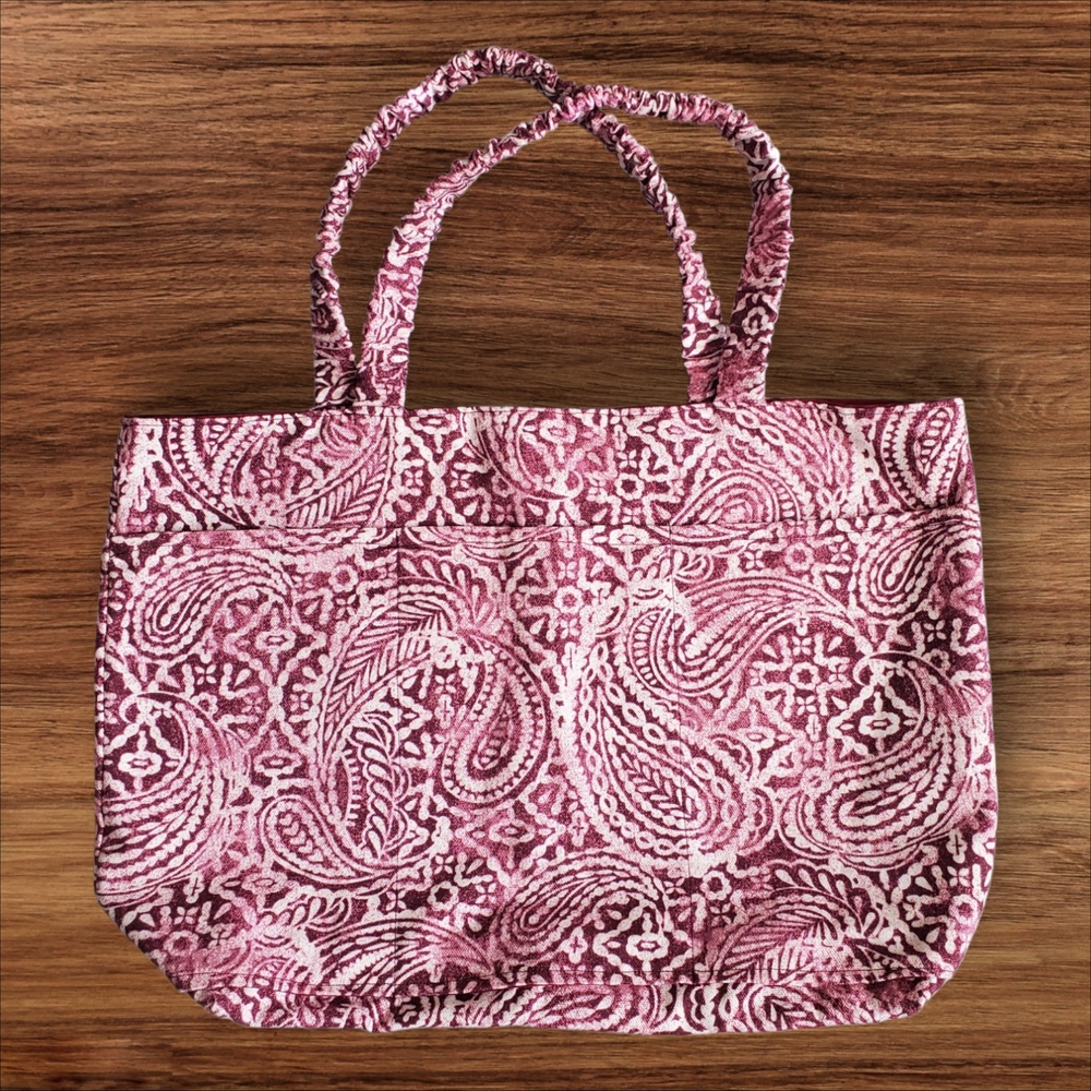 🎟 Paisley Pink Tote Bag Handmade